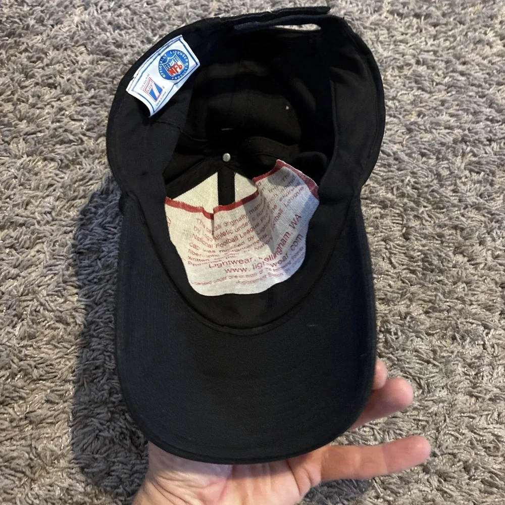 NFL Los Angeles Oakland Raiders Logo 7 Black Adjustable LIGHT UP Hat Vintage New